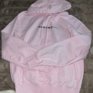Helmut Lang- Light Pink Game Day Stencil Logo Hoodie (M)